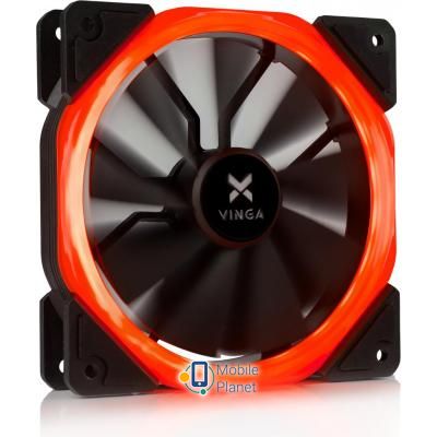 Кулер для корпуса Vinga LED fan-01 red (UA)