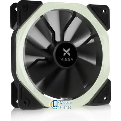 Кулер для корпуса Vinga LED fan-01 white (UA)
