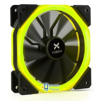 Кулер для корпуса Vinga LED fan-02 yellow (UA)