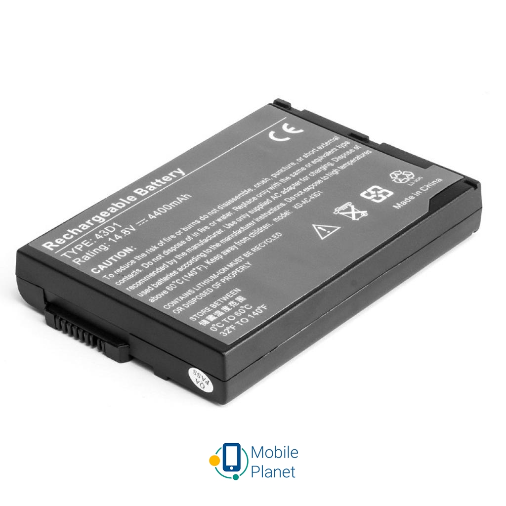 Акумулятор для ноутбука ACER BTP-43D1 (BTP-43D1 AC-43D1-8) 14.8V 4400mAh PowerPlant (NB00000165) (UA)