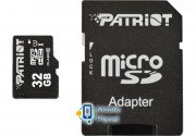 MicroSDHC 32GB UHS-I Class 10 Patriot LX + SD-adapter (PSF32GMCSDHC10)