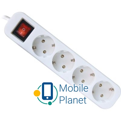 Сетевой фильтр Defender S418 1.8 m 4 роз switch white (99237) (UA)