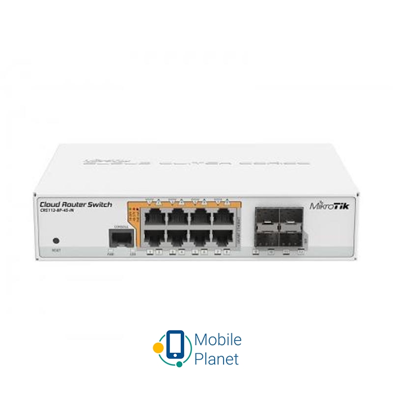 Маршрутизатор MikroTik CRS112-8P-4S-IN (8xGE PoE, 4хSFP) (UA)