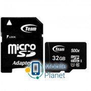 MicroSDHC 32GB UHS-I Class 10 Team Black + SD-adapter (TUSDH32GCL10U03) (UA)
