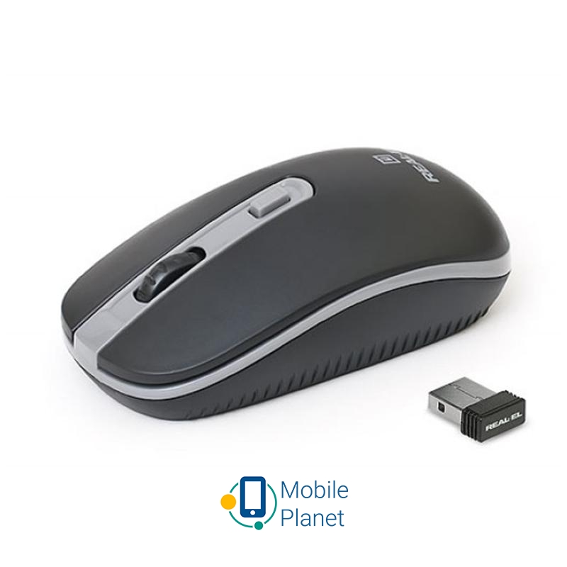 Миша REAL-EL RM-303 Wireless Black/Grey USB (UA)
