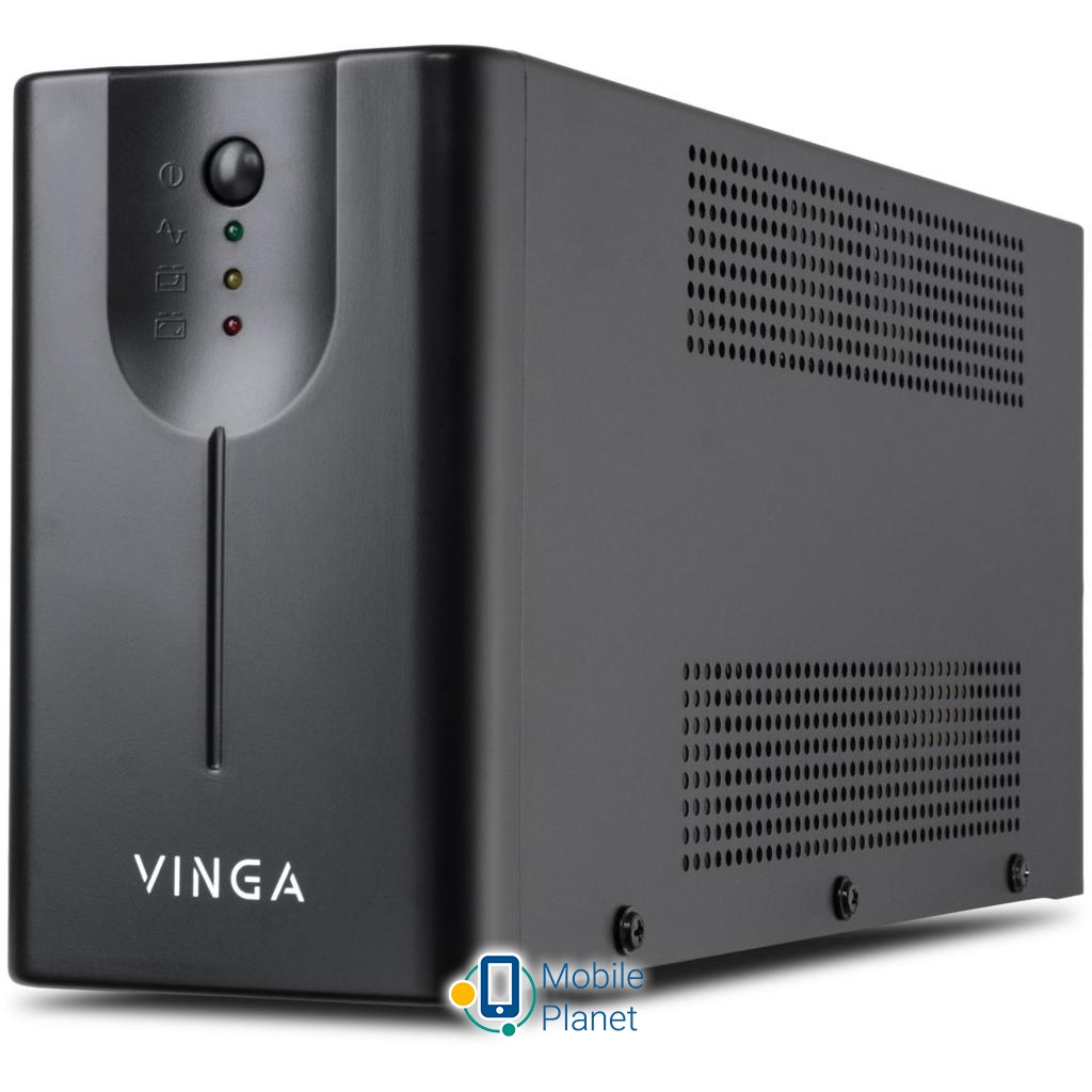 Источник бесперебойного питания Vinga LED 600VA metal case with USB+RJ45 (VPE-600MU) (UA)