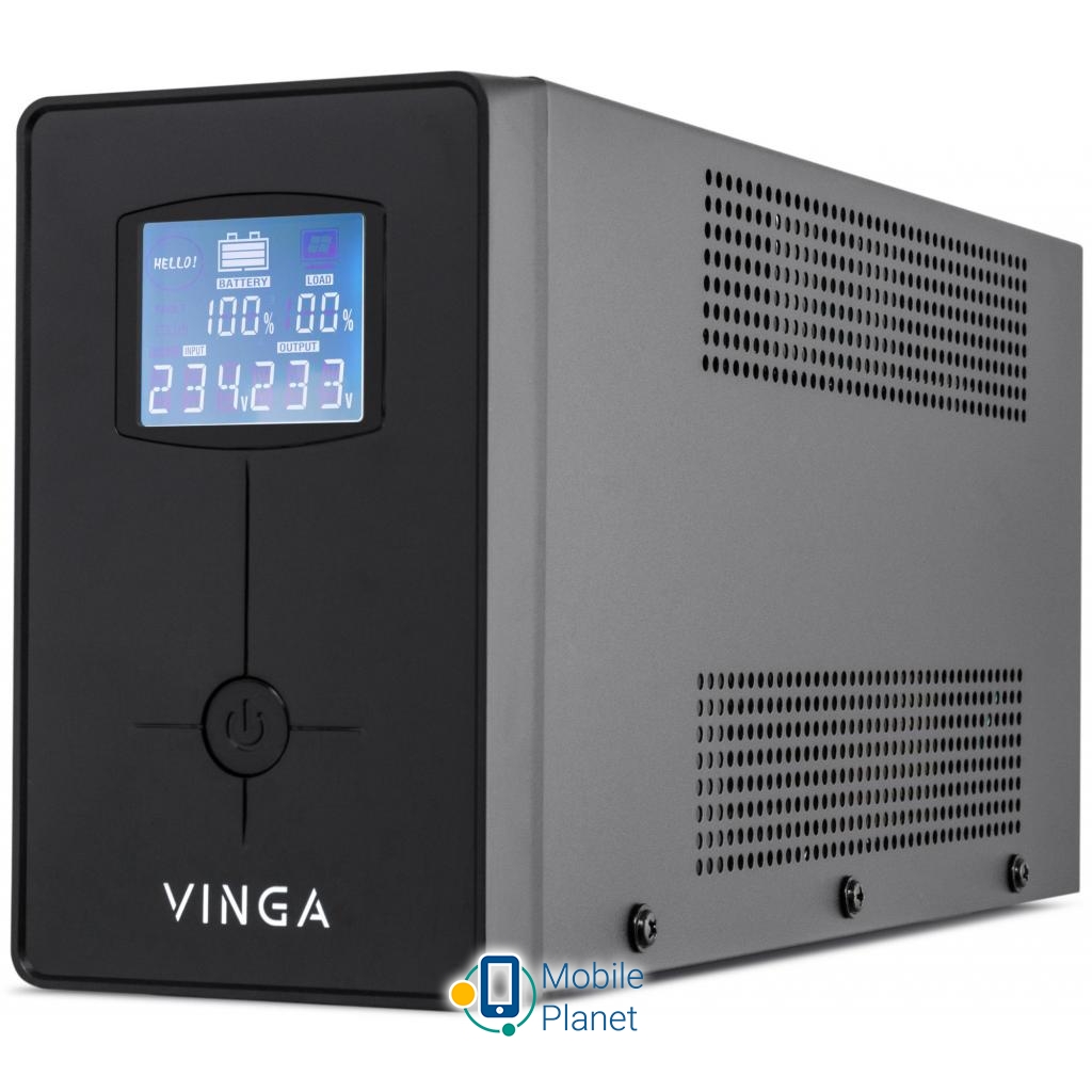 Джерело безперебійного живлення Vinga LCD 1200VA metal case (VPC-1200M) (UA)