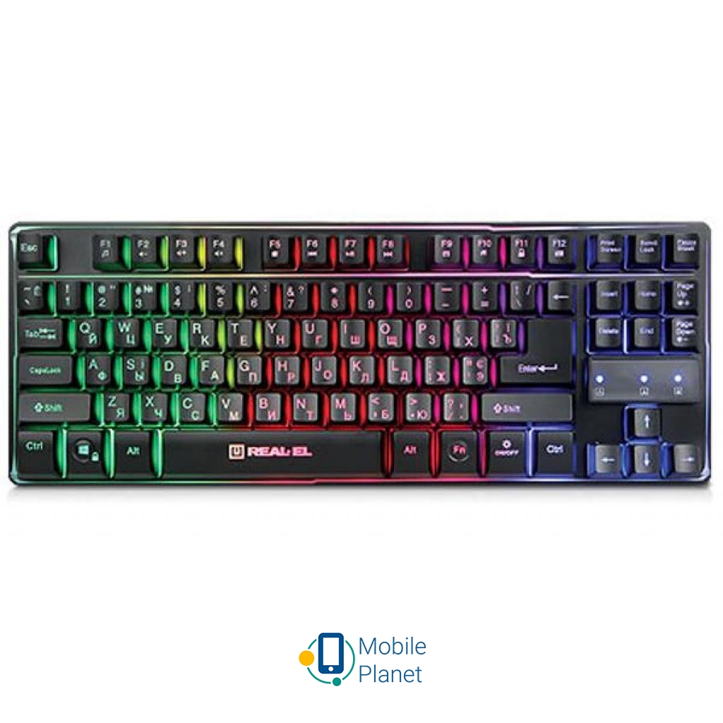 Клавіатура REAL-EL 8710 Gaming TKL Backlit, black (UA)