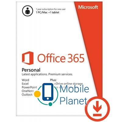 Офісний додаток Microsoft Office 365 Personal 32/64 AllLngSub PKLic 1YR Online CEE C2R (QQ2-00004) (UA)