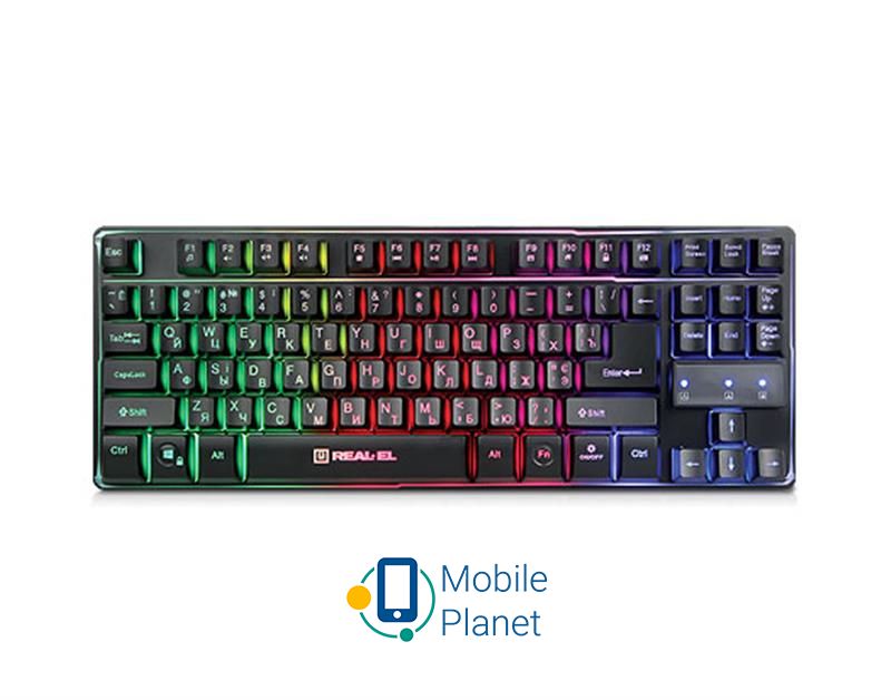 Клавіатура REAL-EL Gaming 8710 TKL Backlit USB чорний (EL123100030)