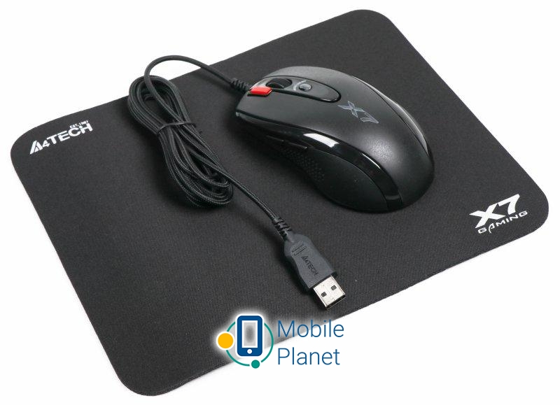 Миша A4Tech X-710BK Black USB + килимок A4Tech X7-200MP