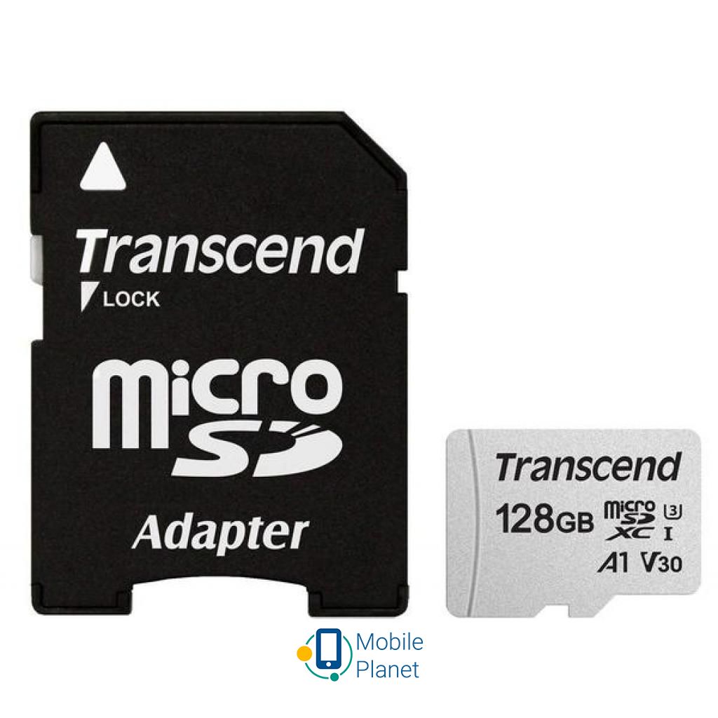 Карта пам'яті Transcend 128GB microSDXC class 10 UHS-I U3 (TS128GUSD300S-A) (UA)