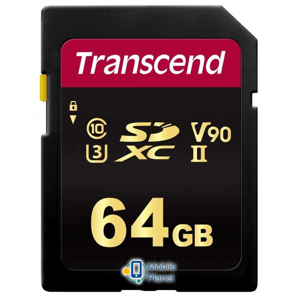 Карта пам'яті Transcend 64GB SDXC class 10 UHS-II U3 V90 MLC (TS64GSDC700S) (UA)