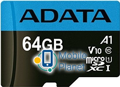 Карта пам'яті AData Premier microSDHC/SDXC UHS-I Class10 (AUSDX64GUICL10A1-RA1) (UA)
