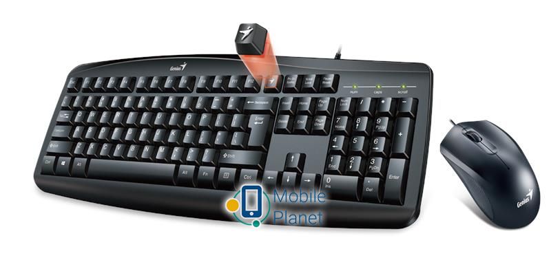 Комплект Genius KM-200 (31330003410) Ukr Black USB (UA)
