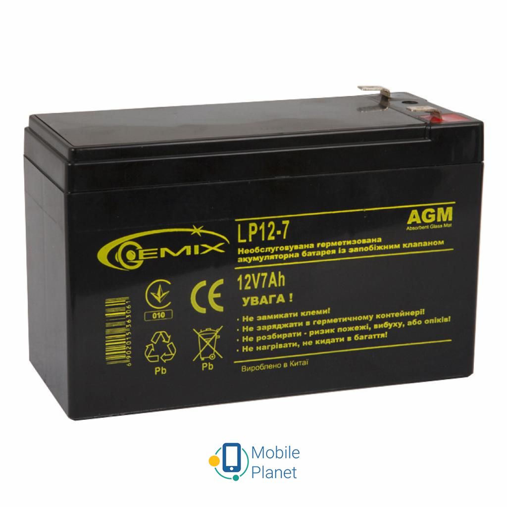 Акумуляторна батарея 12В 7 Ач GEMIX (LP12-7) (UA)