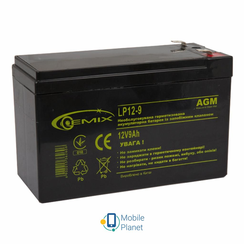 Акумуляторна батарея 12В 9 Ач GEMIX (LP12-9) (UA)