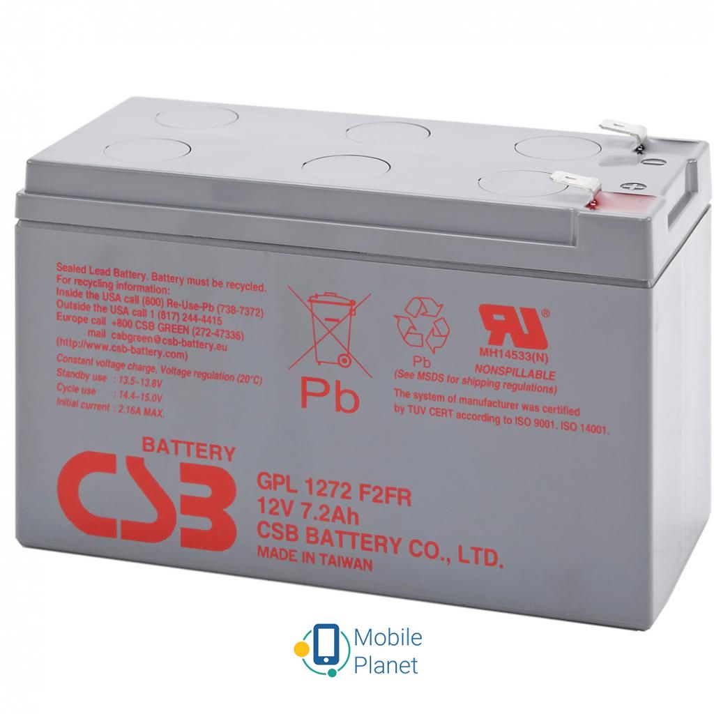 Акумуляторна батарея CSB 12В 7.2 Ач (GPL1272F2) (UA)