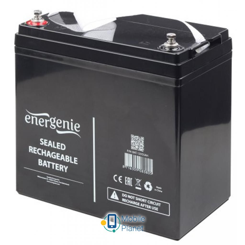 Акумуляторна батарея EnerGenie 12В 55 Ач (BAT-12V55AH) (UA)
