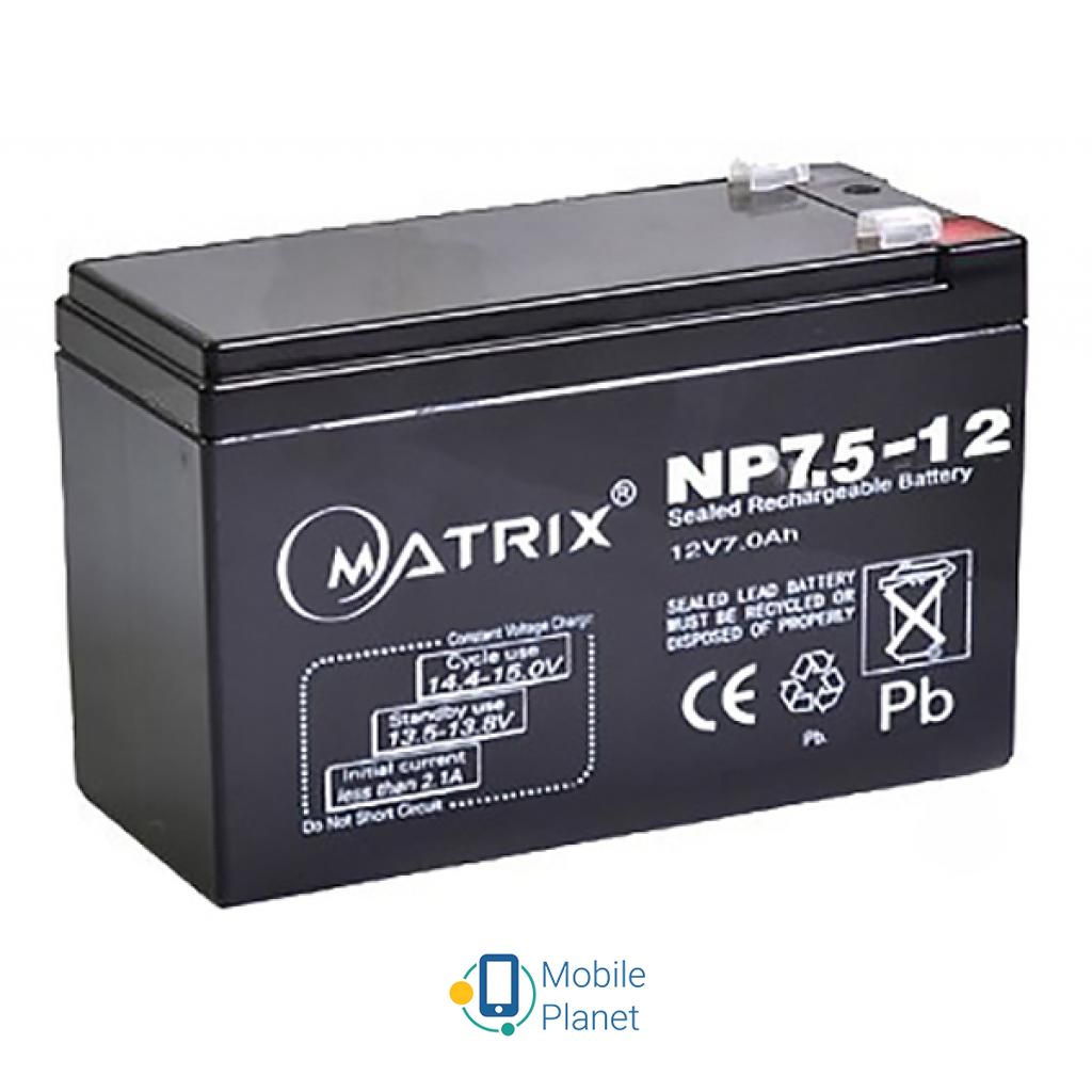 Акумуляторна батарея Matrix 12V 7.5AH (NP7.5_12) (UA)