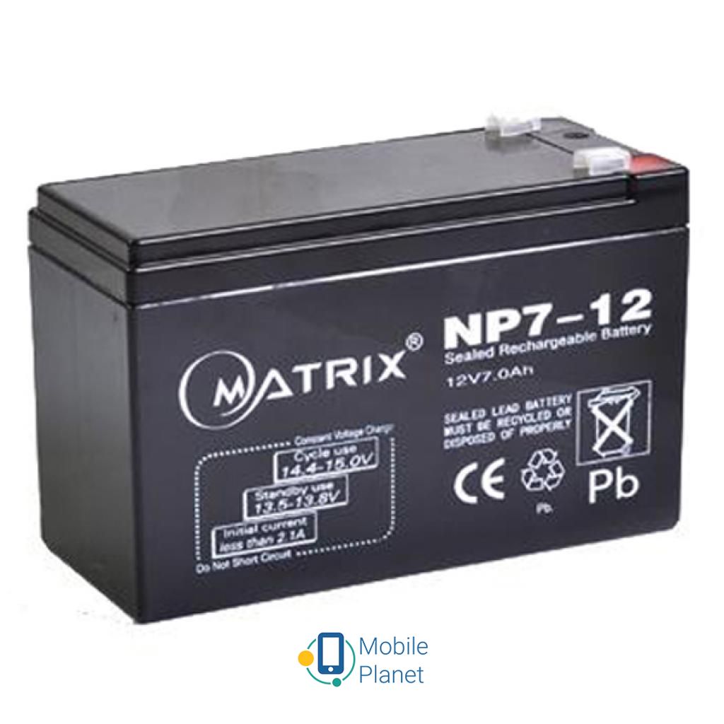 Акумуляторна батарея Matrix 12V 7AH (NP7-12) (UA)