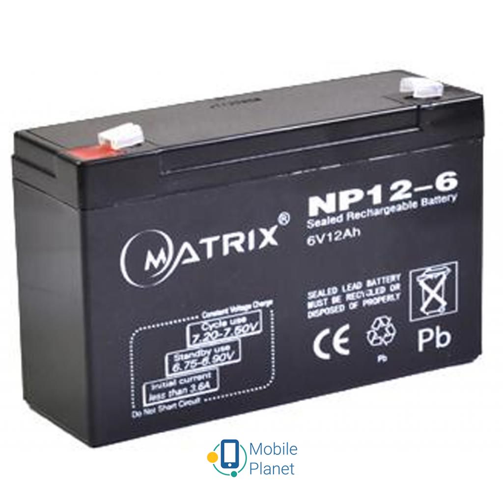 Акумуляторна батарея Matrix 6V 12AH (NP12-6) (UA)