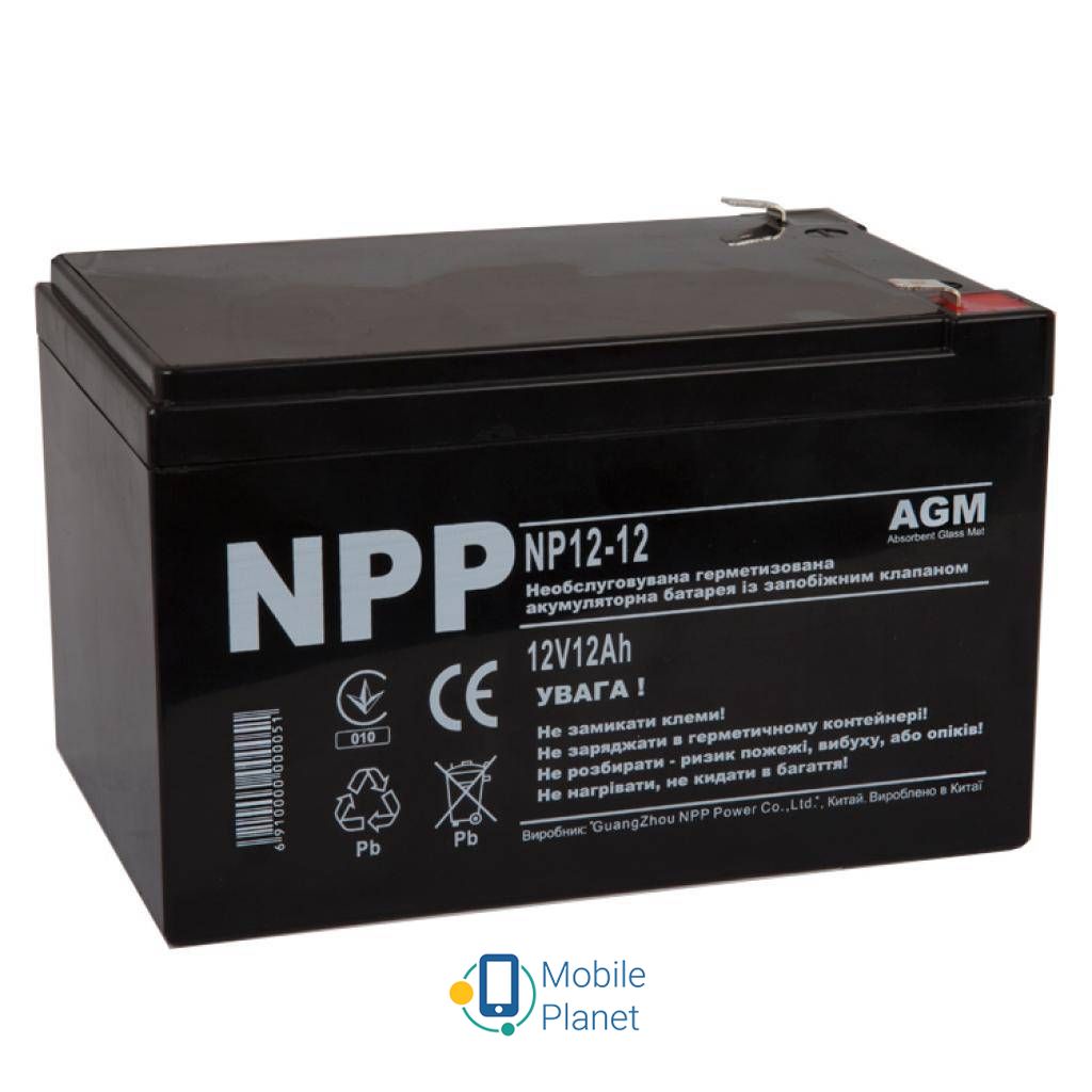 Аккумуляторная батарея NPP 12В 12 Ач (NP12-12) (UA)