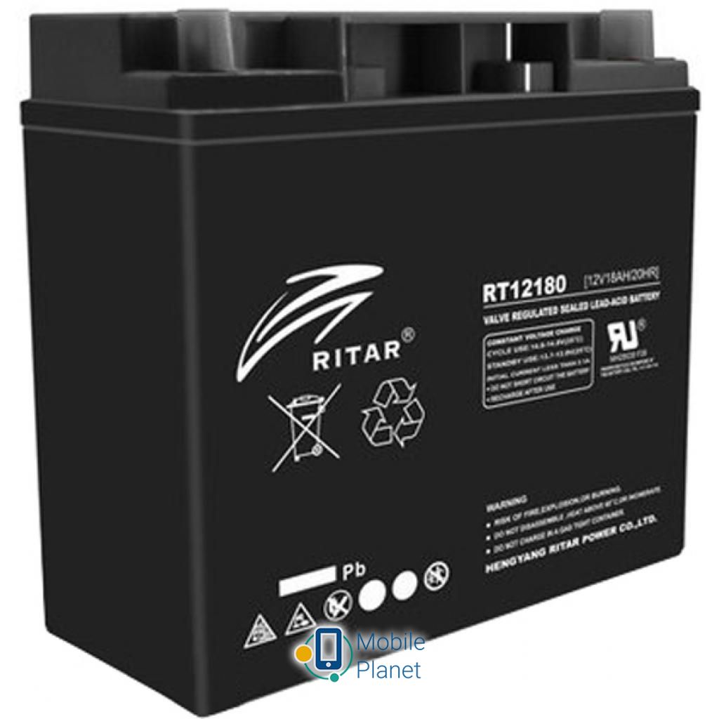 Акумуляторна батарея Ritar AGM RT12180B, 12V-18Ah, Black (RT12180B) (UA)