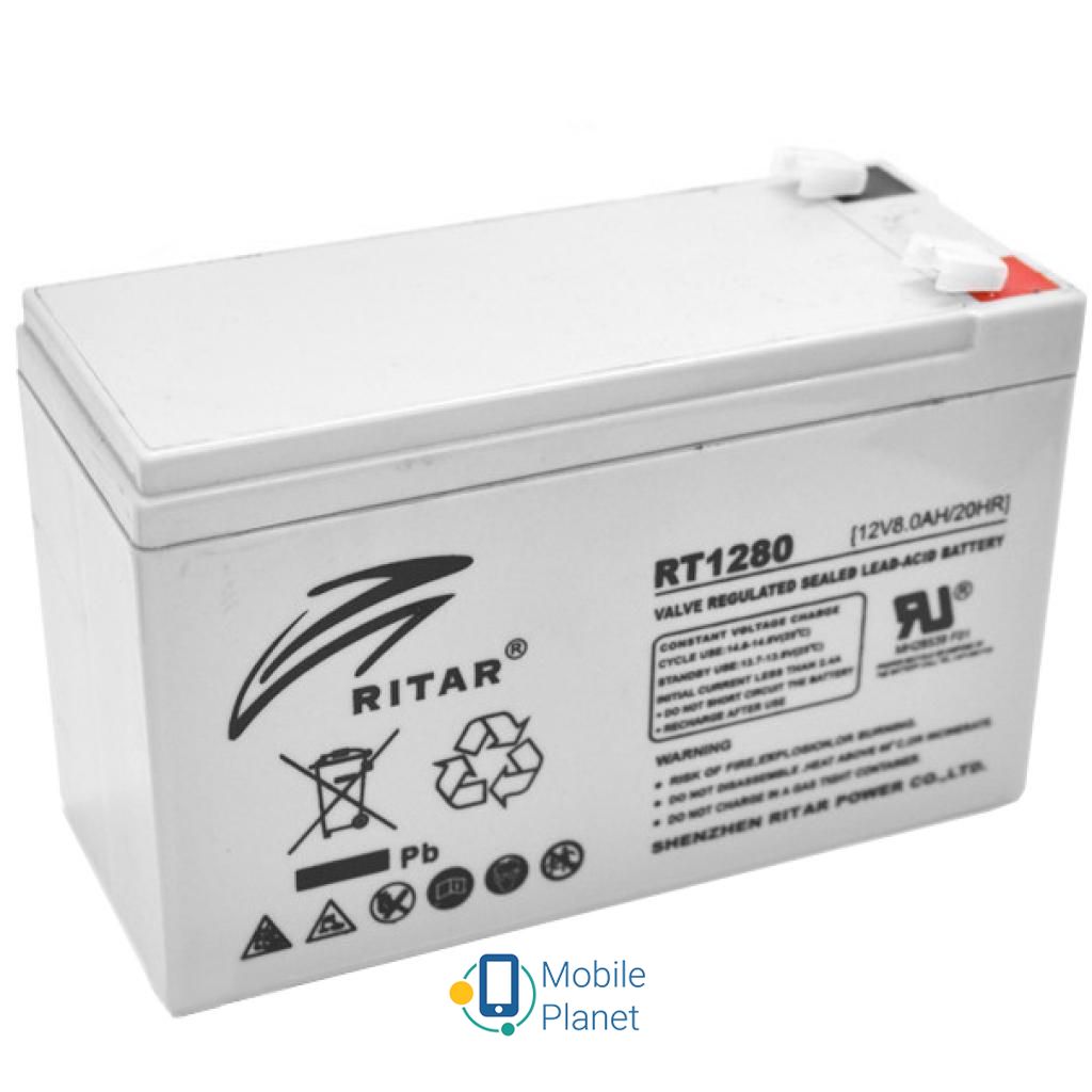 Акумуляторна батарея Ritar AGM RT1280, 12V-8Ah (RT1280) (UA)