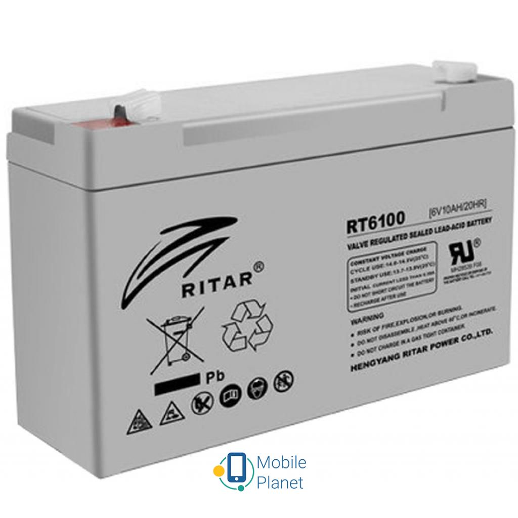 Акумуляторна батарея Ritar AGM RT6100, 6V-10Ah (RT6100) (UA)