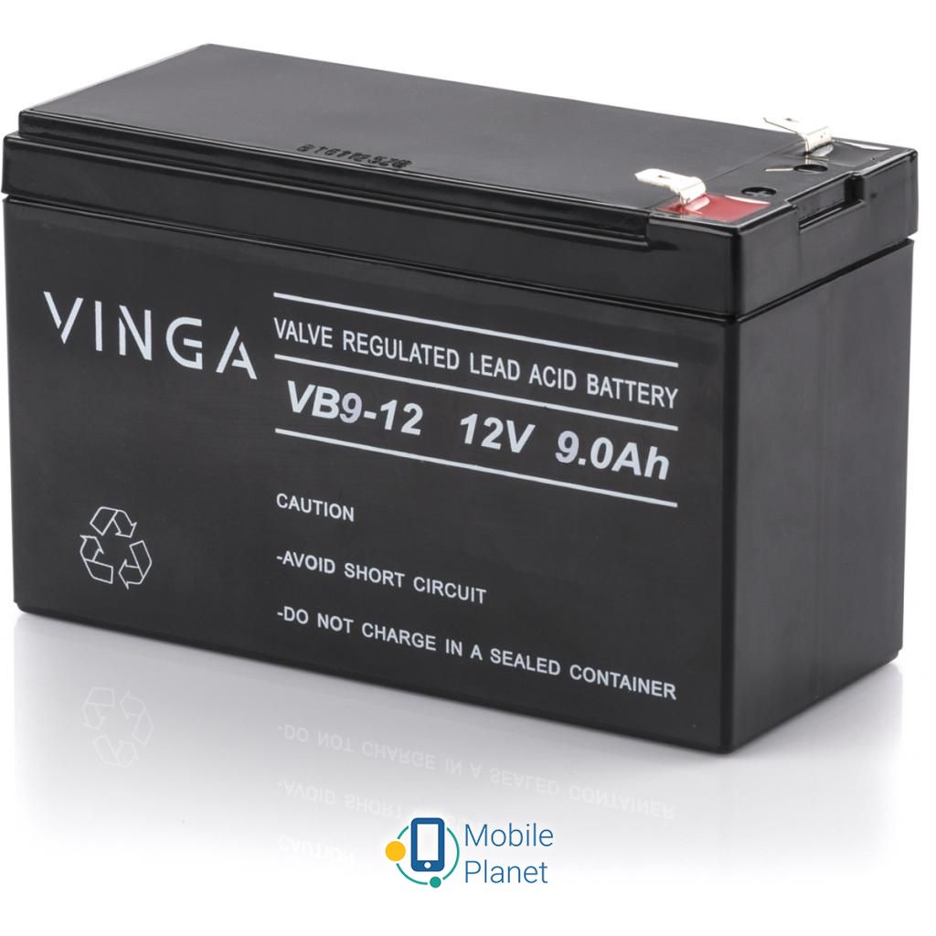 Аккумуляторная батарея Vinga 12В 9 Ач (VB9-12) (UA)