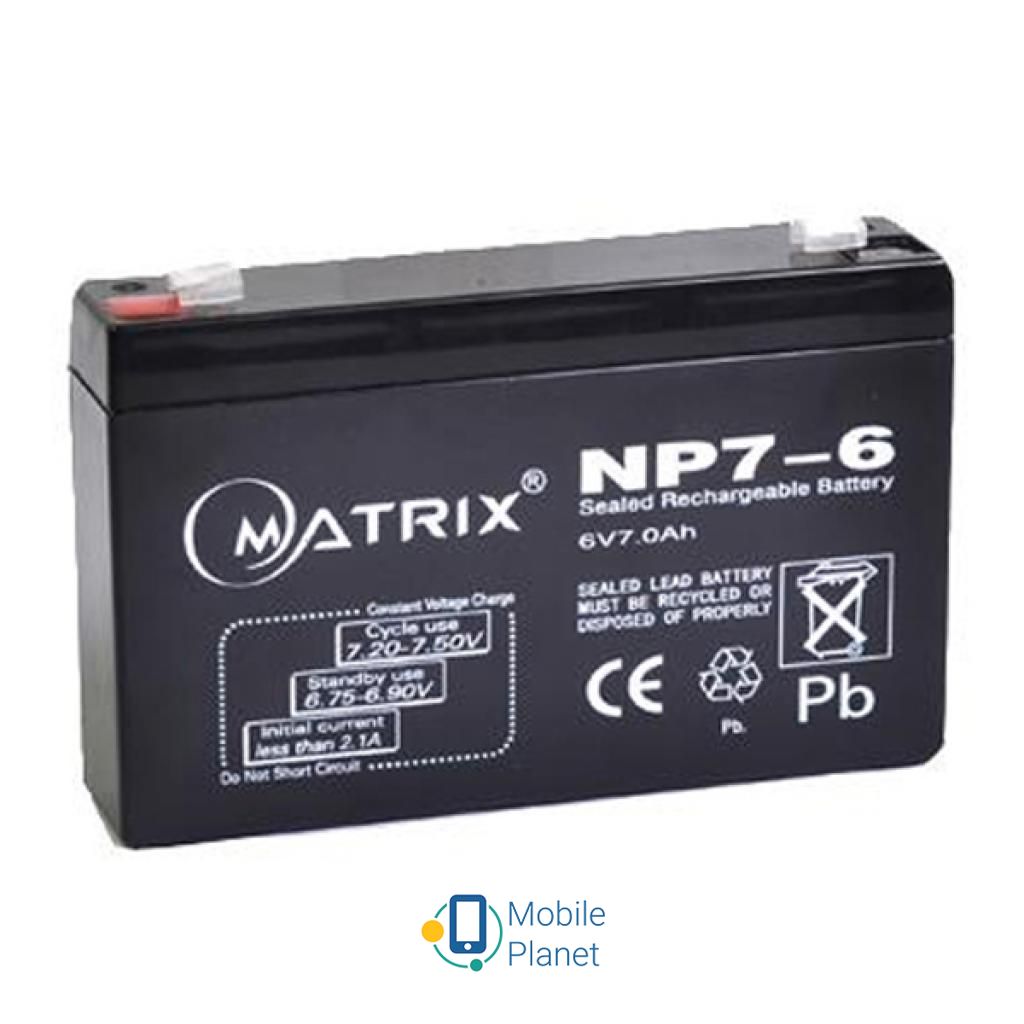 Акумуляторна батарея Matrix 6V 7AH (NP7-6) (UA)
