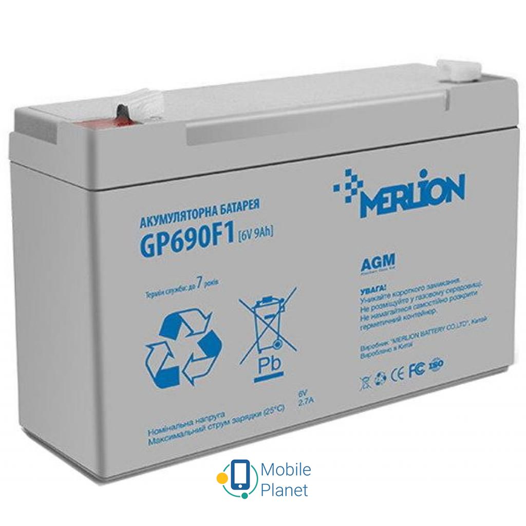Акумуляторна батарея Merlion 6V-9Ah (GP690F1) (UA)