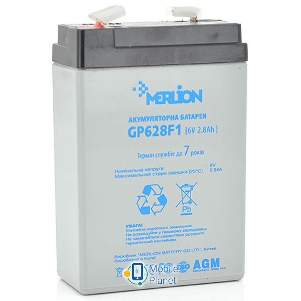 Акумуляторна батарея Merlion MERLION AGM GP628F1 6 V-2,8Ah (GP628F1) (UA)