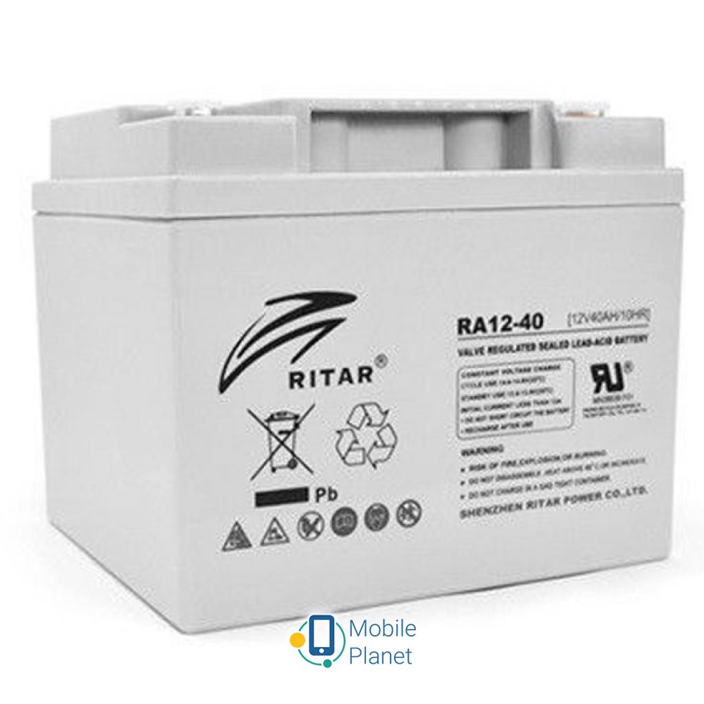 Акумуляторна батарея Ritar AGM RA12-40, 12V-40Ah (RA12-40) (UA)
