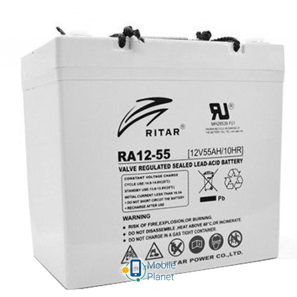 Акумуляторна батарея Ritar AGM RA12-55, 12V-55Ah (RA12-55) (UA)