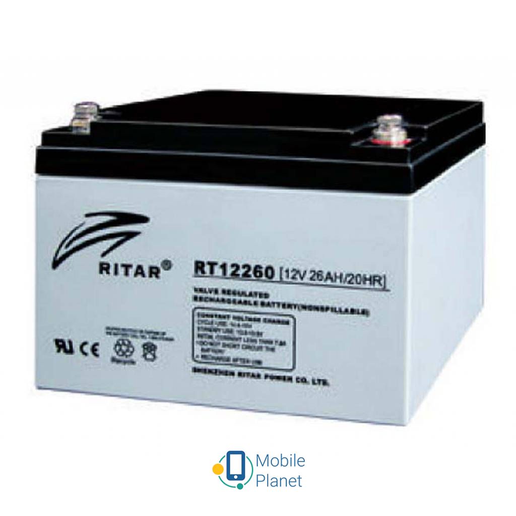 Аккумуляторная батарея Ritar AGM RT12260, 12V-26Ah (RT12260) (UA)
