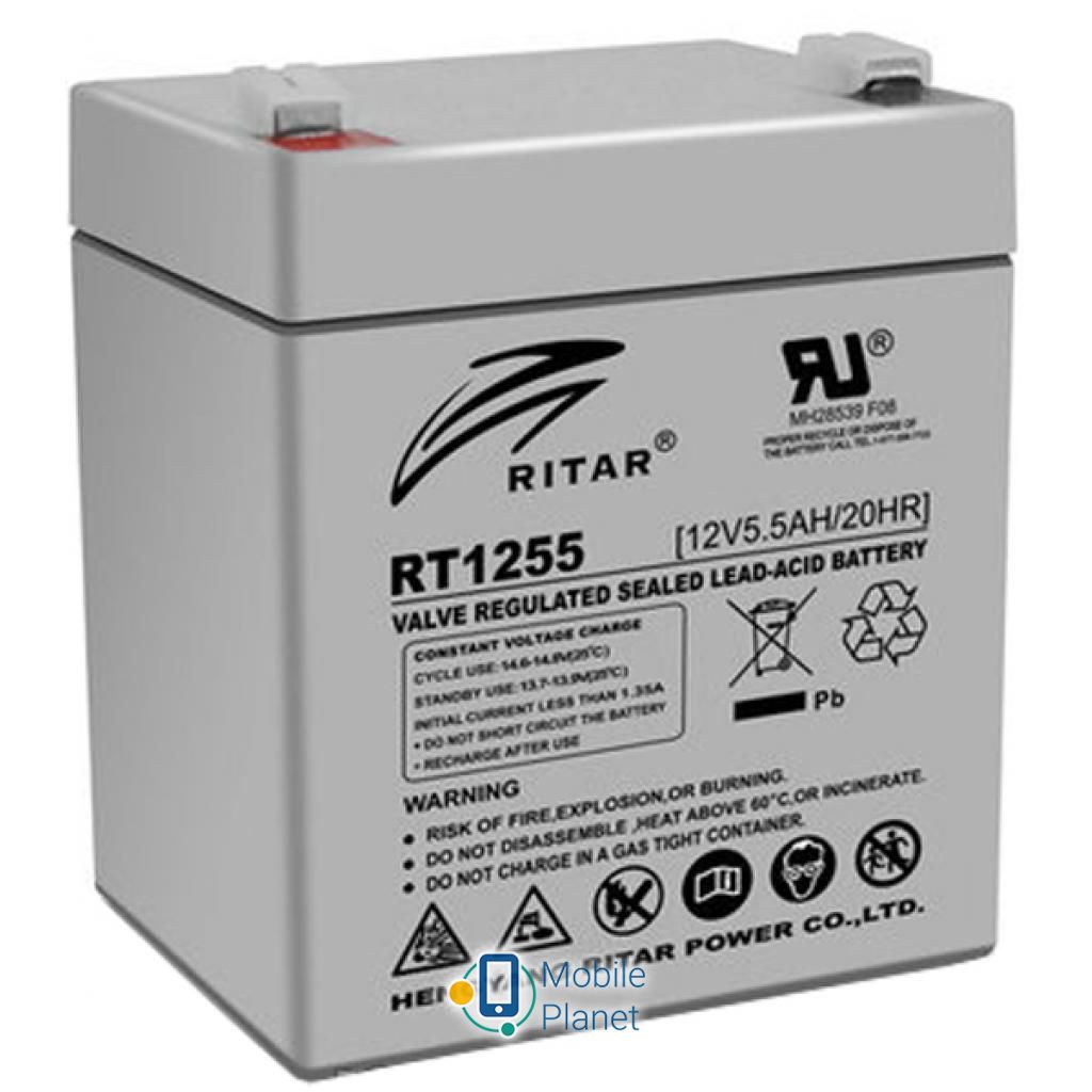 Акумуляторна батарея Ritar AGM RT1255, 12V-5.5Ah (RT1255) (UA)