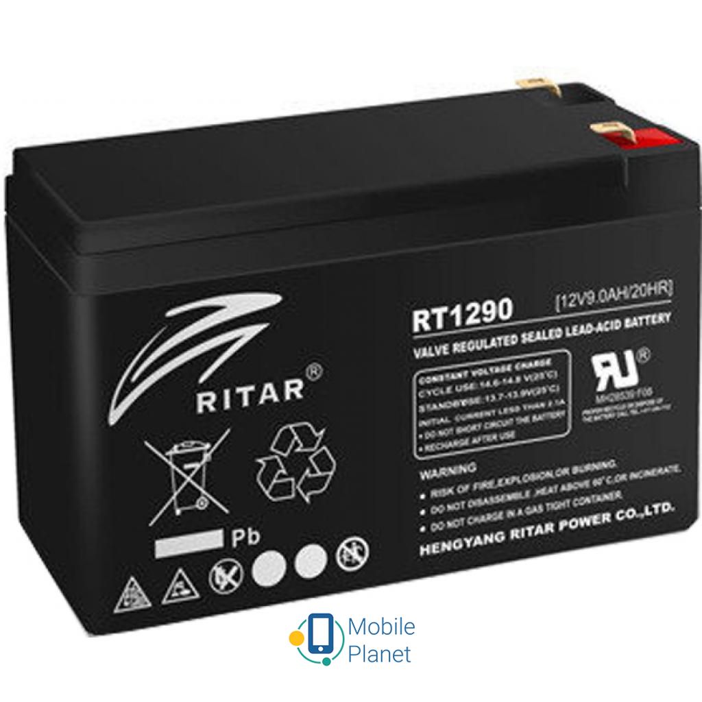 Акумуляторна батарея Ritar AGM RT1290B, 12V-9Ah, Black (RT1290B) (UA)