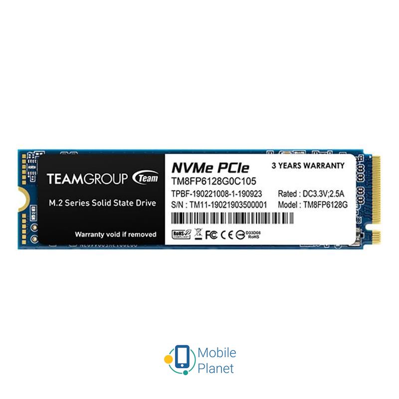 SSD диск 128GB Team MP33 M.2 2280 PCIe 3.0 x4 3D TLC (TM8FP6128G0C101) (UA)