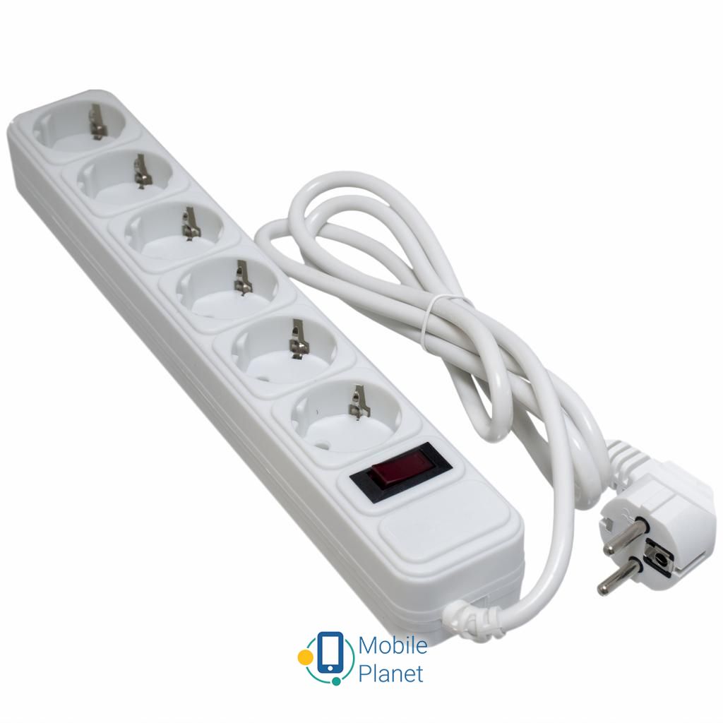 Мережевий фільтр PATRON 1.8m (SP-1062W), 6 розеток White (EXT-PN-SP-1062W) (UA)