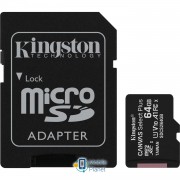 KINGSTON microSDXC Canvas Select Plus 64GB UHS-I U3 V10 A1 Class 10 + SD-adapter (SDCS2/64GB)