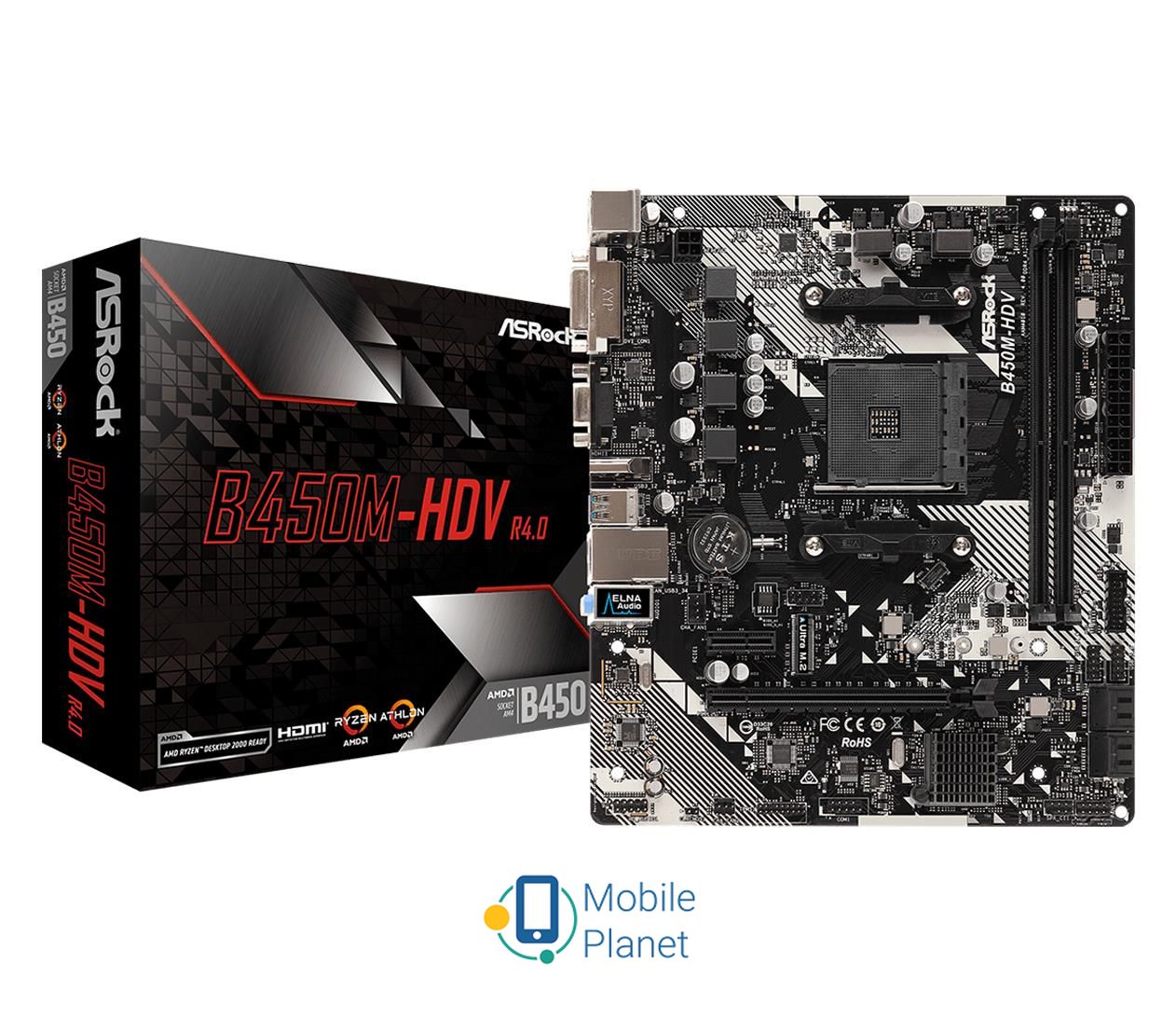 Материнська плата ASRock B450M-HDV (B450M-HDV R4.0) EU