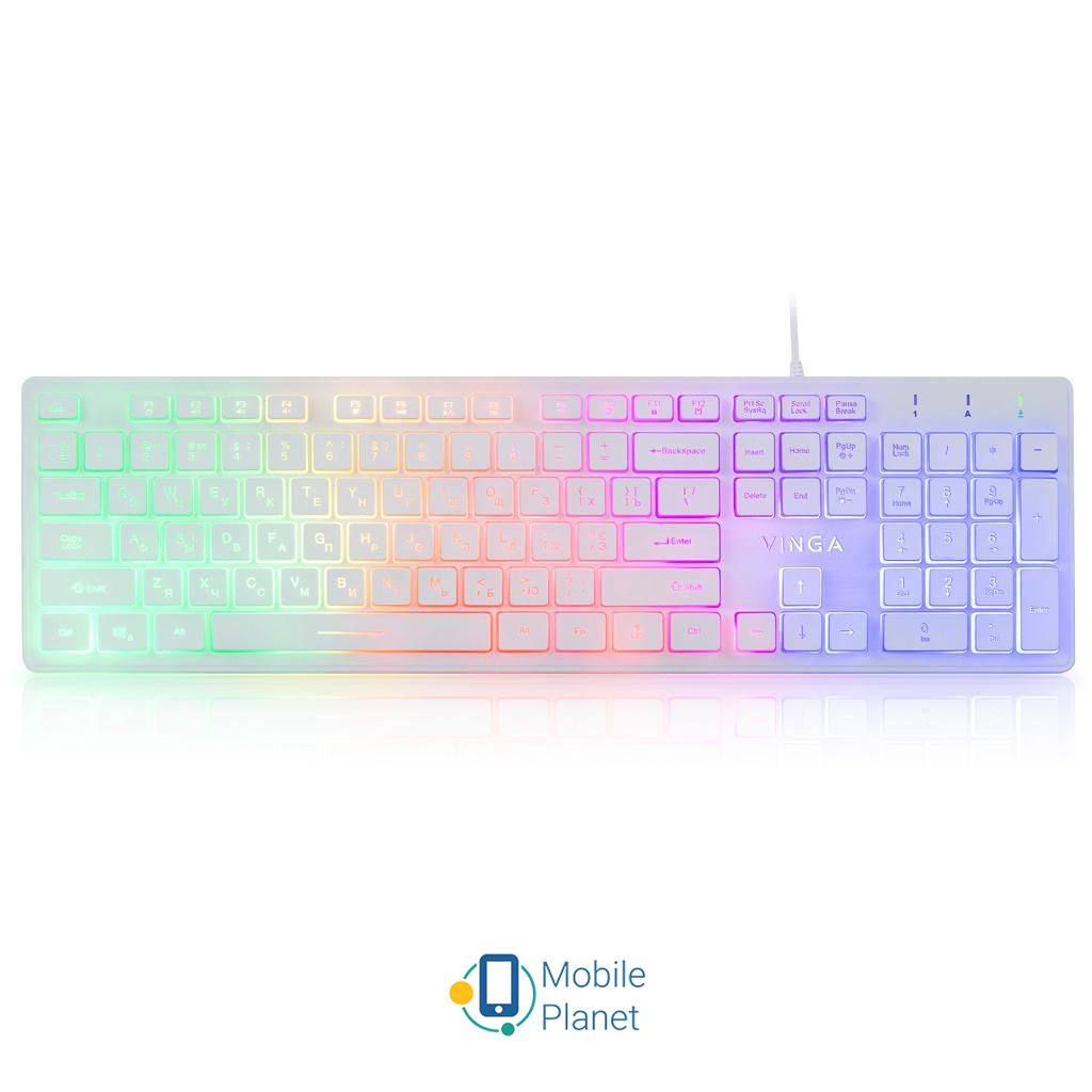 Клавіатура Vinga KB410 White