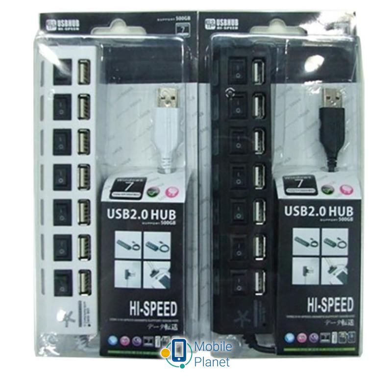 Концентратор USB2.0 Atcom TD1082 (10721) 7хUSB2.0 (UA)