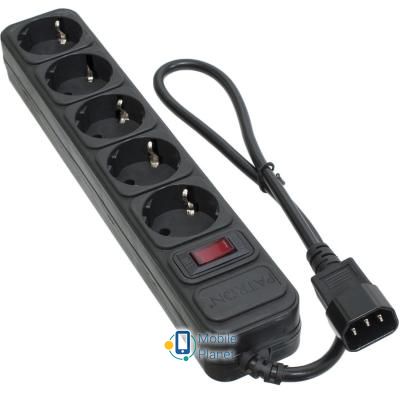 Мережевий фільтр PATRON 0.5 m3 * 1mm2 (SP-1052U) 5 розеток BLACK (EXT-PN-SP-1052U) (UA)