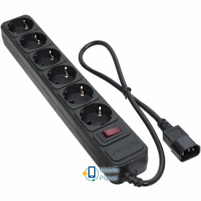 Сетевой фильтр PATRON 0.5 m3*1mm2 (SP-1062U) 6 розеток BLACK (EXT-PN-SP-1062U) (UA)