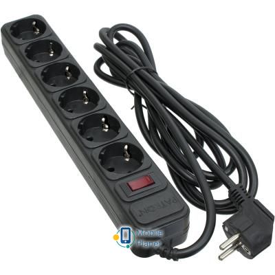 Мережевий фільтр PATRON 3.0 m3 * 1.5mm2 (SP-1663) 6 розеток BLACK (EXT-PN-SP-1663) (UA)