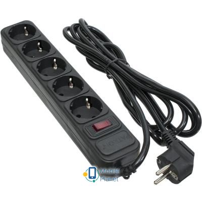 Мережевий фільтр PATRON 3.0 m3 * 1mm2 (SP-1053) 5 розеток BLACK (EXT-PN-SP-1053) (UA)