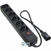 PATRON 0.5 m3*1mm2 (SP-1062U) 6 розеток BLACK (EXT-PN-SP-1062U) (UA)
